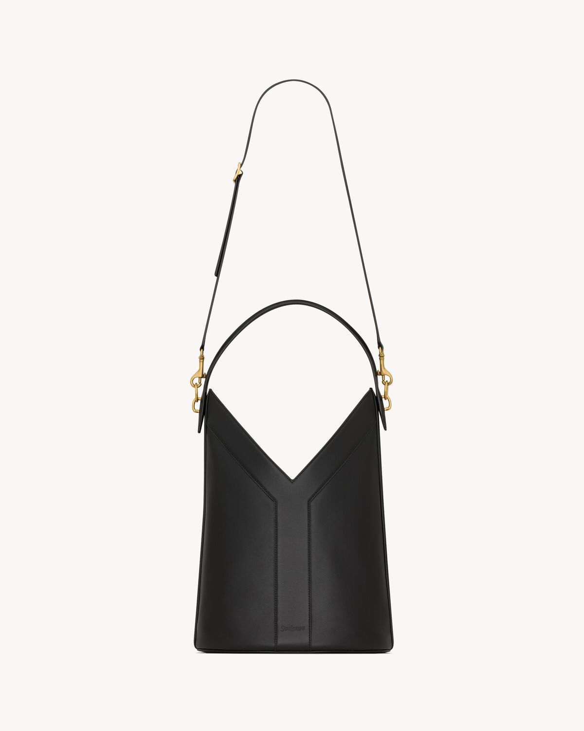 YSL Y top-handle bucket in leather - Image 1